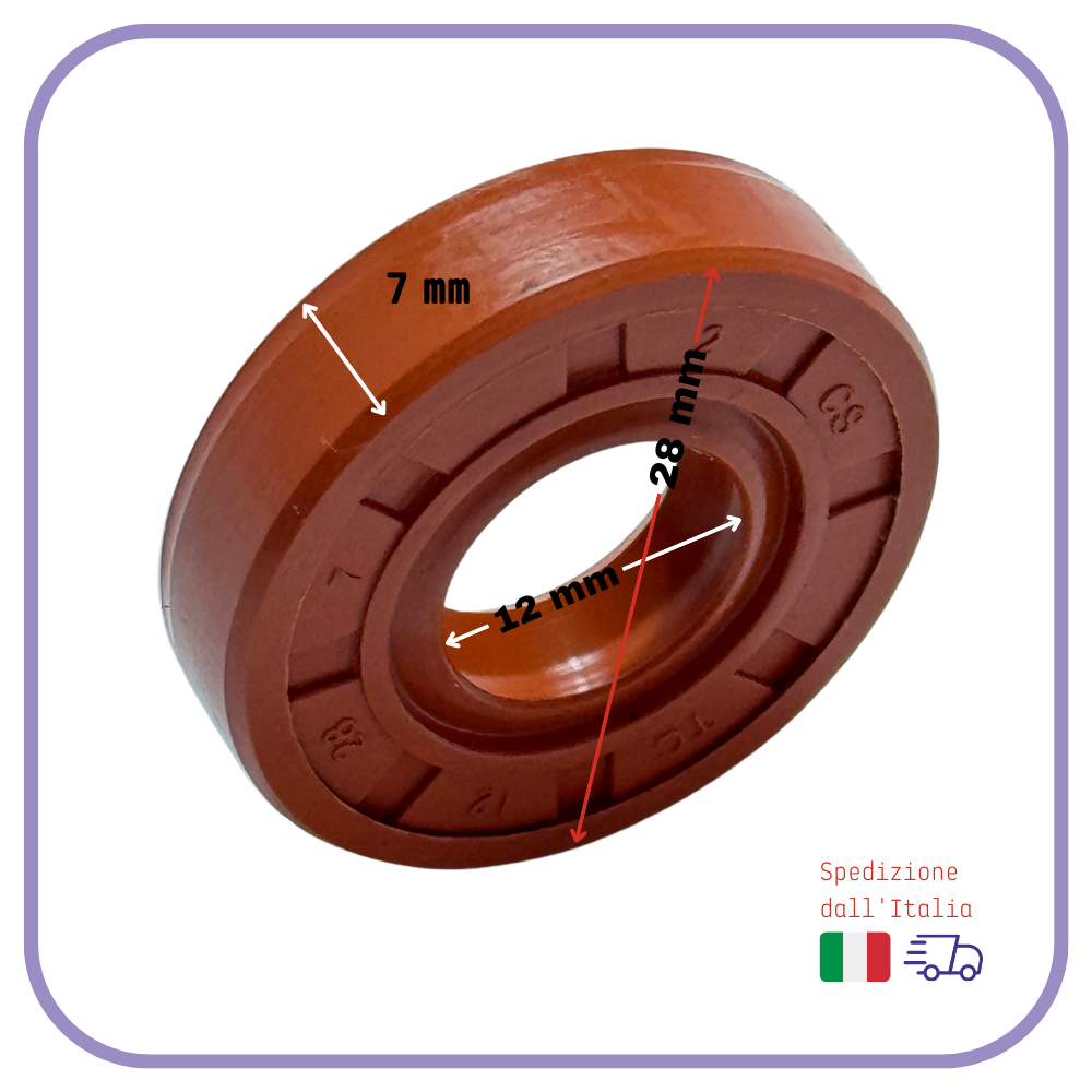 Anello Paraolio 12 x 28 x 7 mm Decespugliatore Oleo Mac Efco Emak