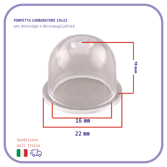 POMPETTA primer per CARBURATORE decespugliatore e tagliaerba ECHO STIHL tosaerba