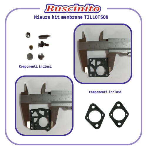 ricambi kit MEMBRANE per carburatore TILLOTSON motosega Alpina oleomac husqvarna