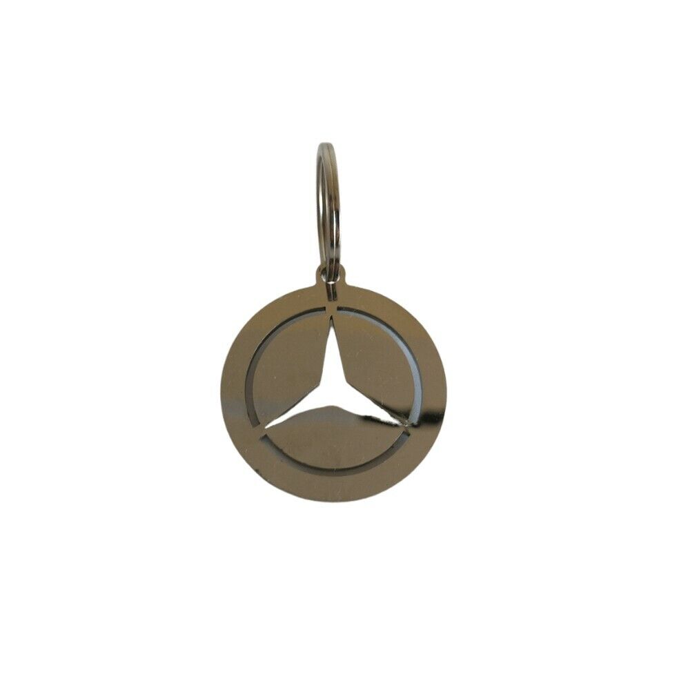 PORTACHIAVE IN ACCIAIO CON LOGO MERCEDES BENZ keychain portachiavi Steel Blue