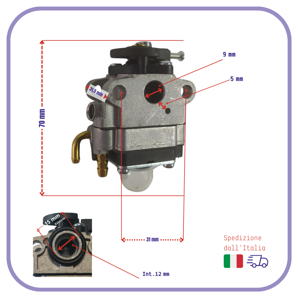 CARBURATORE per decespugliatore WALBRO piccolo WYL ricambio Oleo mac Efco