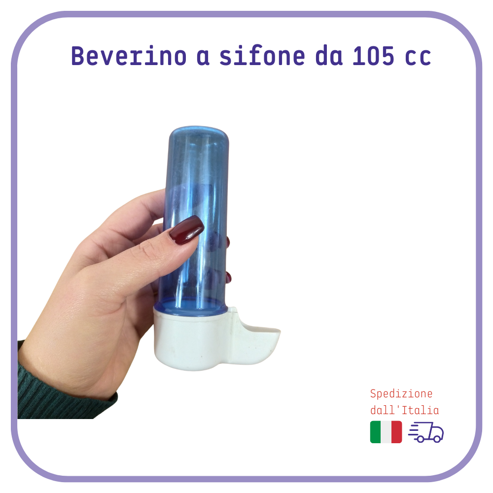 ABBEVERATOIO BEVERINO UCCELLI per gabbia pappagalli canarini 105cc 400cc sifone