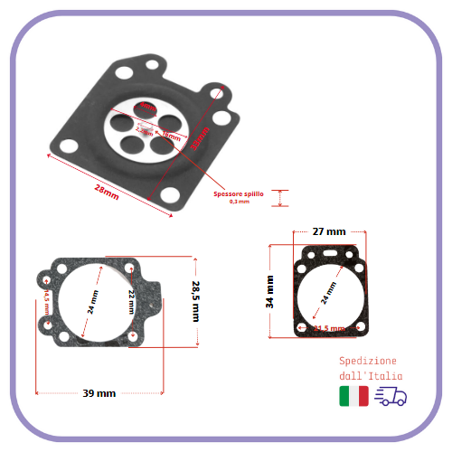 KIT MEMBRANE guarnizione per carburatore WALBRO WT WAT decespugliatore motosega