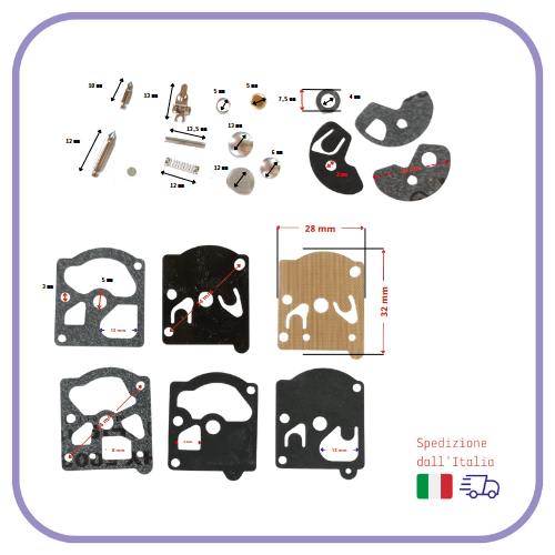 KIT MEMBRANE guarnizione per carburatore WALBRO WT WAT decespugliatore motosega
