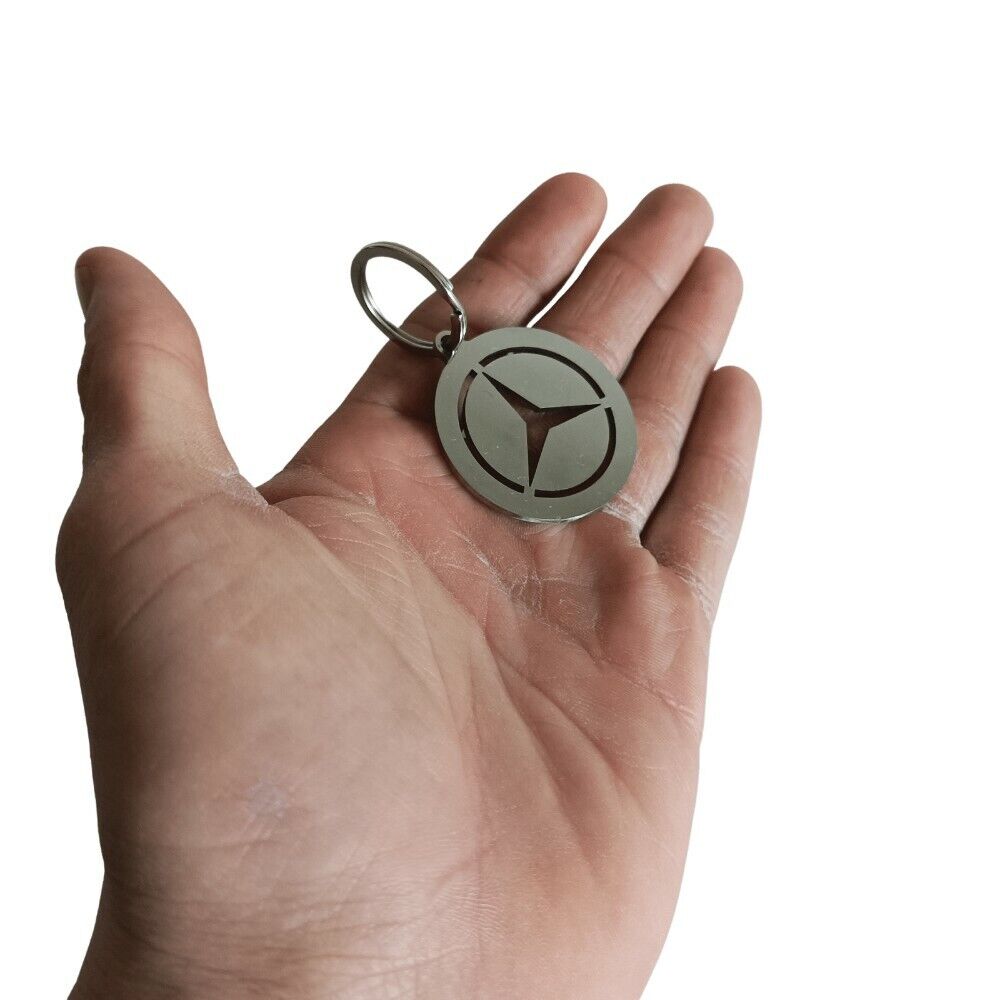PORTACHIAVE IN ACCIAIO CON LOGO MERCEDES BENZ keychain portachiavi Steel Blue