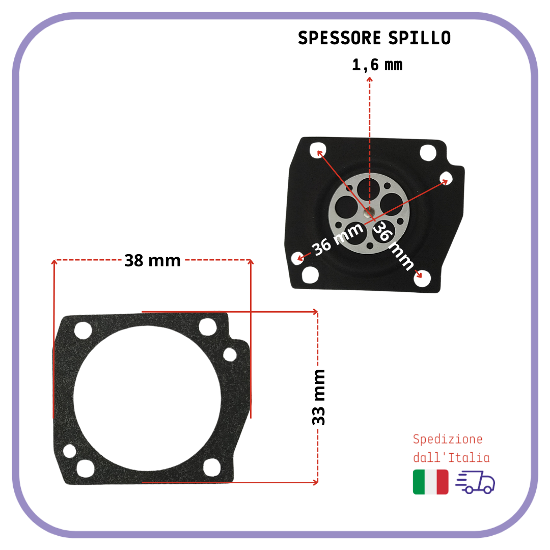 kit MEMBRANA carburatore motosega per HUSQVARNA 340 350 345 345E 340E 346 353