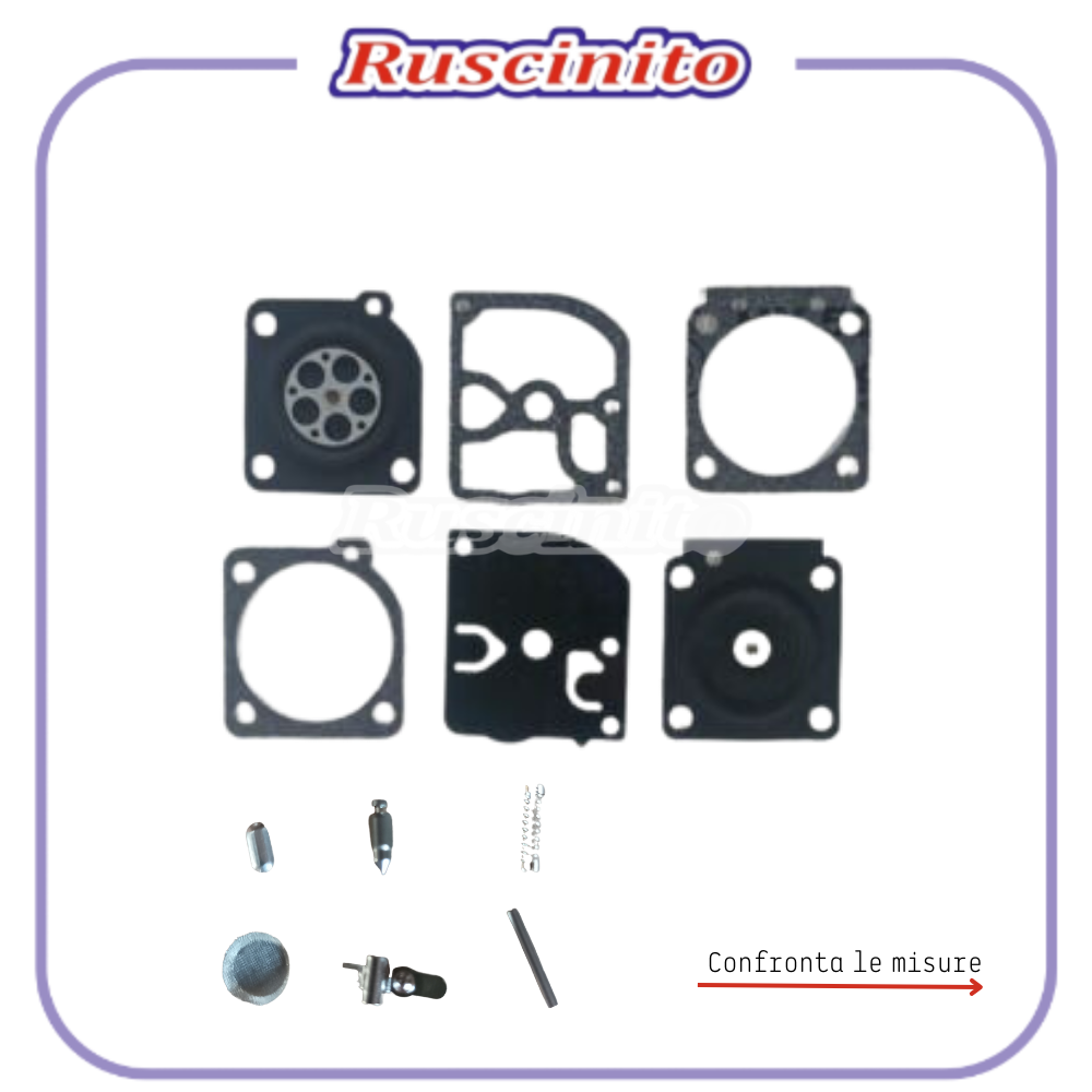 kit MEMBRANE e guarnizioni per CARBURATORE ZAMA C1Q Motosega Husqvarna 50 51 55