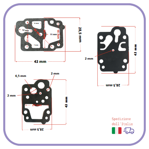 MEMBRANE guarnizione per carburatore WALBRO decespugliatore HONDA gx22 gx31 gx25