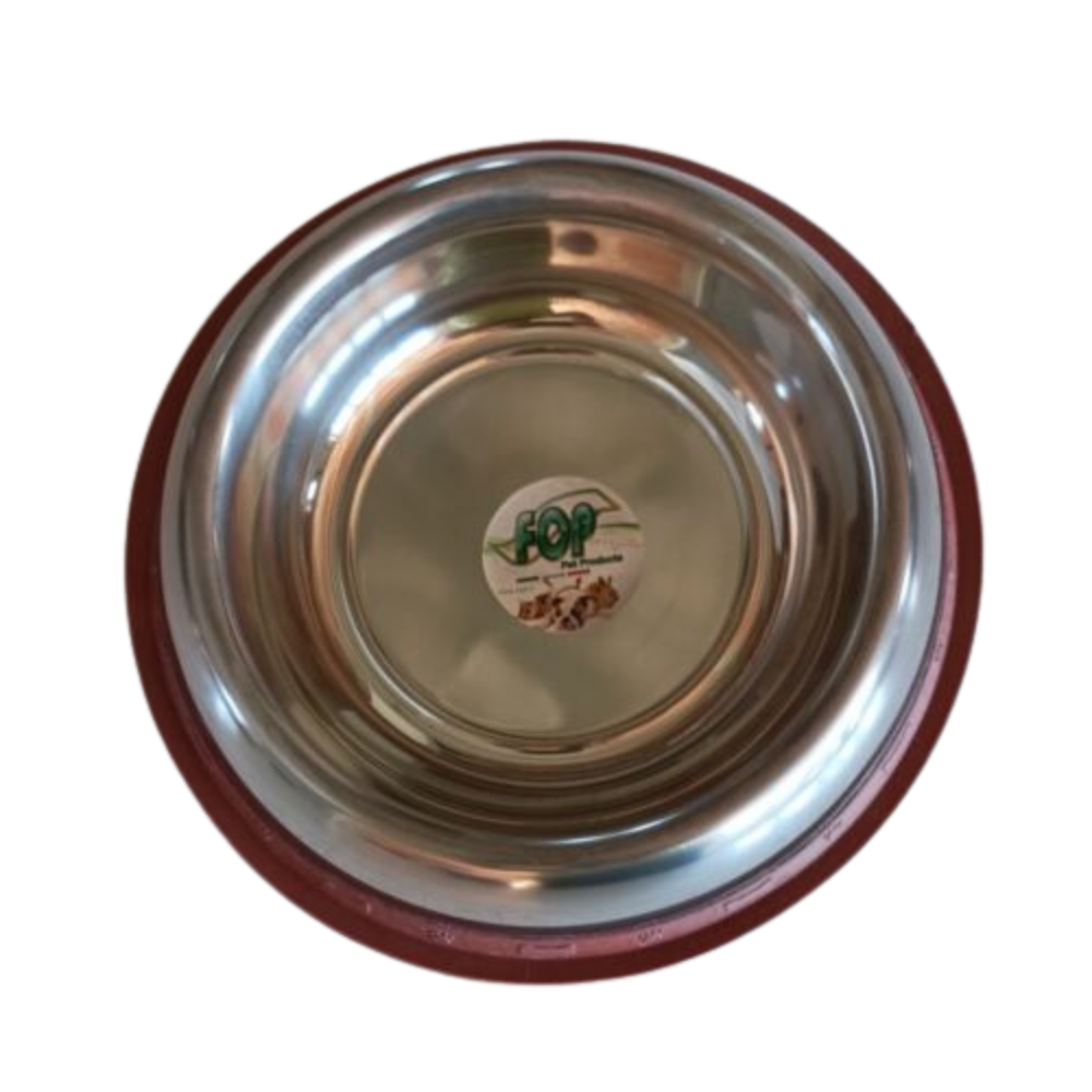 CIOTOLA PER CANE IN ACCIAIO PER ACQUA E CIBO CON BASE IN GOMMA DIAMETRO ø26 cm