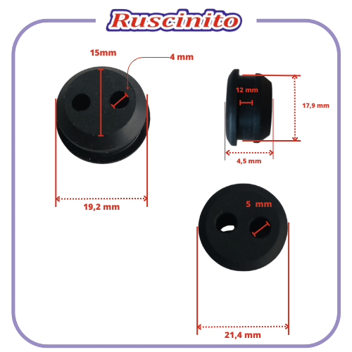 gommino PASSATUBI tubi SERBATOIO carburante per motosega decespugliatore taglia