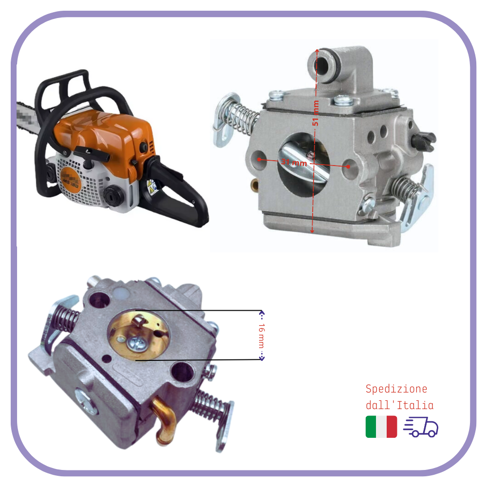 CARBURATORE PER motosega  STIHL MS 170 MS 180 sthil 017 018 TIPO ZAMA C1Q-S57B