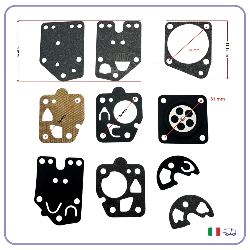 kit RIPARAZIONI MEMBRANE carburatore TK per Kawasaki Homelite Shindaiwa