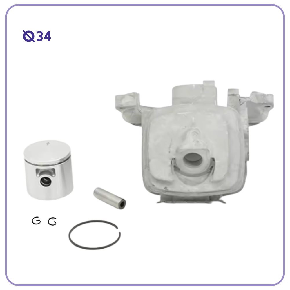 Kit Pistone Cilindro Ø34mm per Decespugliatore Oleo Mac Sparta Efco dynamac 25cc