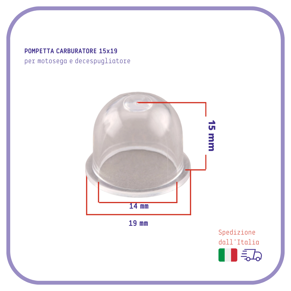 PRIMER POMPETTA carburante e benzina KIT CARBURATORE walbro per DECESPUGLIATORE