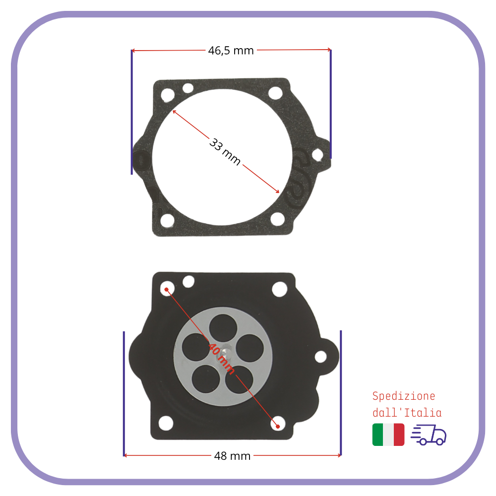 diaphragm kit for Walbro WJ carburettor - D11 K10 D10 K15 K11 WJ
