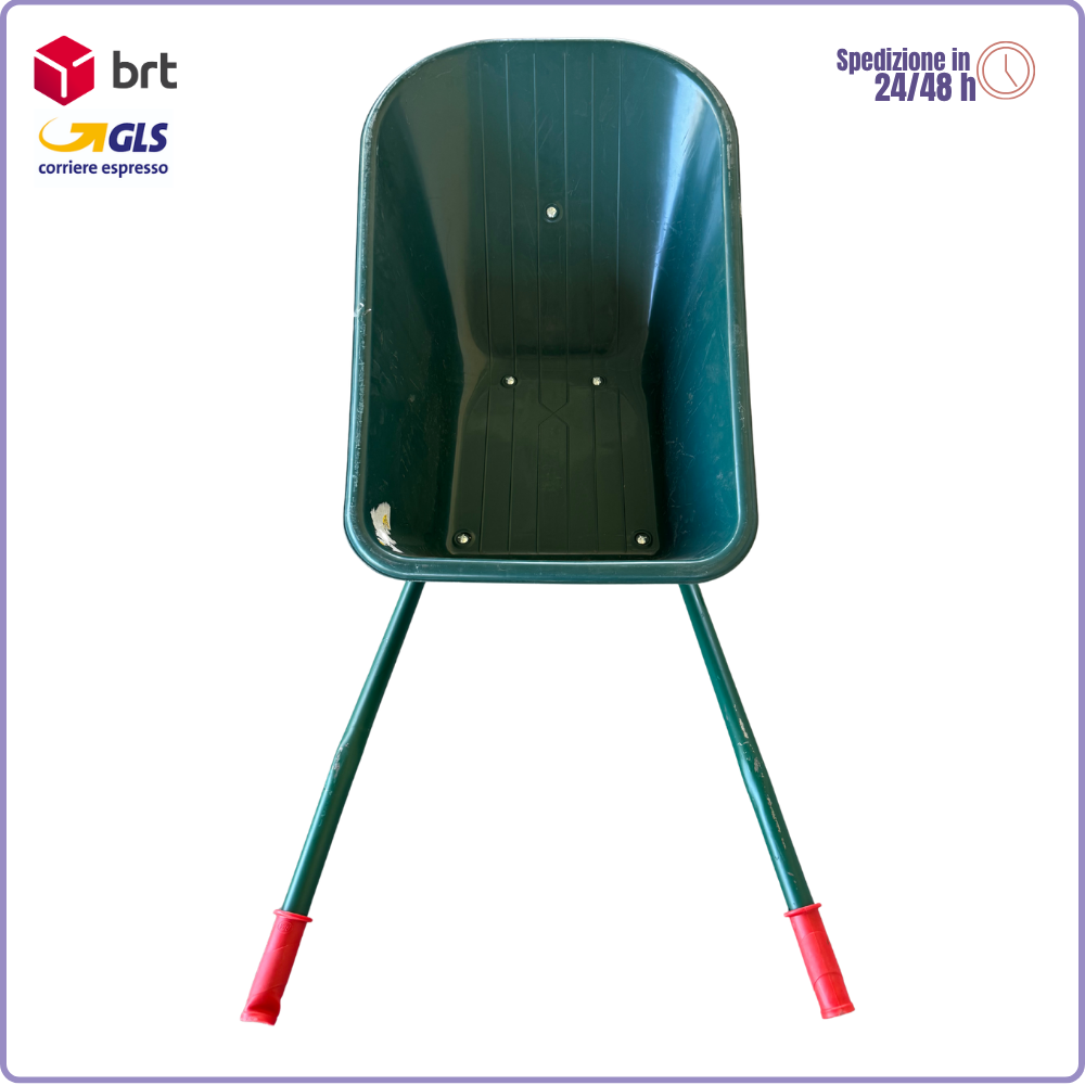 Carretilla tubular Garden con cuba de PVC verde, rueda de metal y capacidad de 100 kg