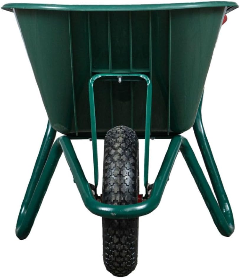 Carretilla tubular Garden con cuba de PVC verde, rueda de metal y capacidad de 100 kg