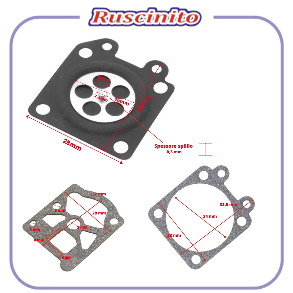 ricambi kit MEMBRANE per carburatore WALBRO motosega e decespugliatore stihl