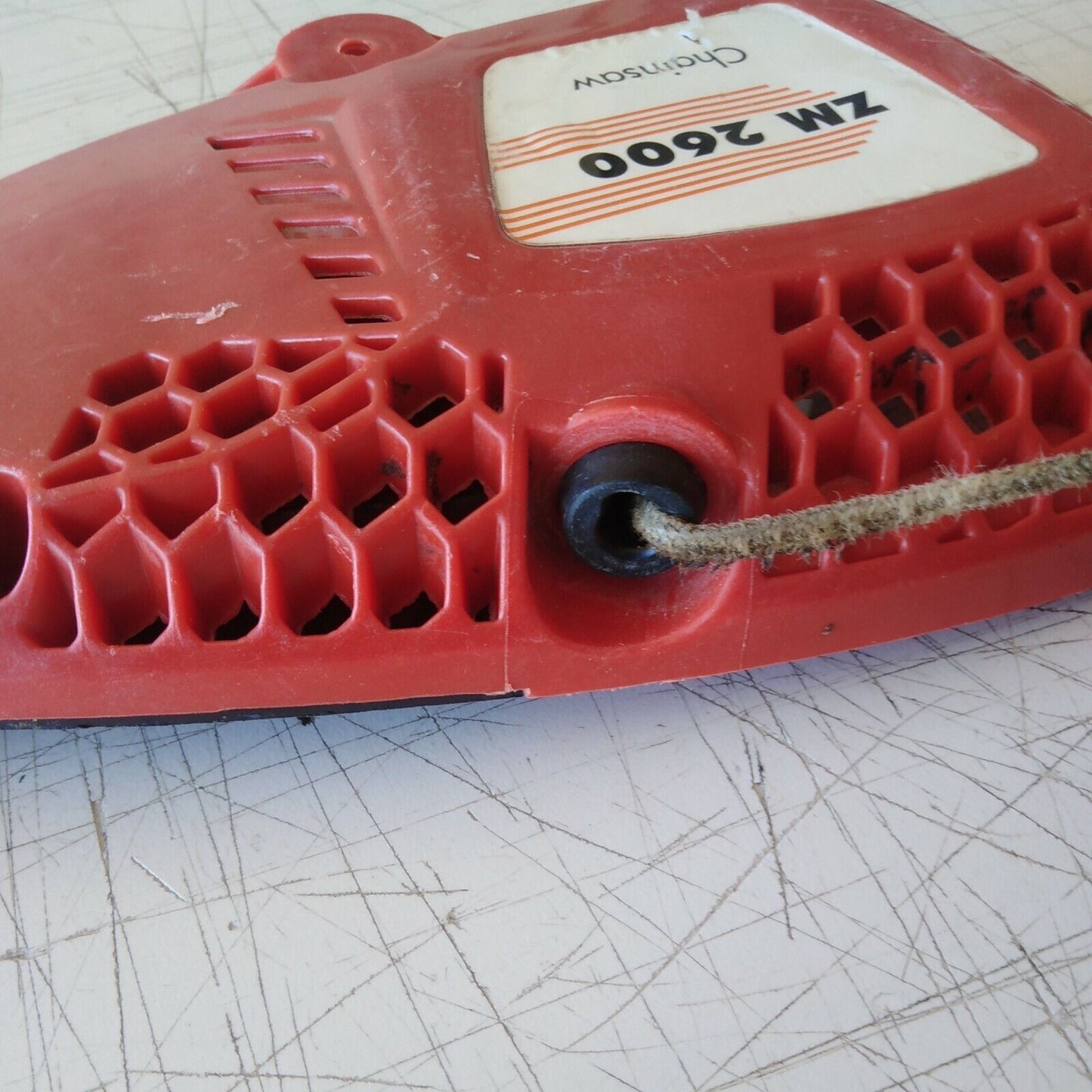 coperchio avviamento TRASCINATORE MOTOSEGA ZM 2600 CHAINSAW 25cc ricambi usati