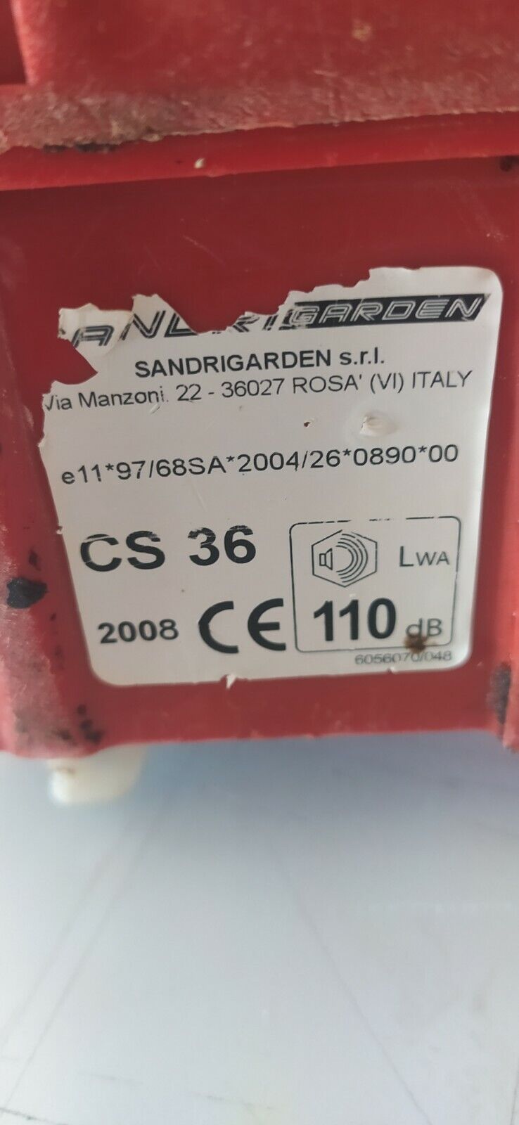 marmitta TERMINALE ORIGINALE PER MOTOSEGA SANDRIGARDEN MTD CS 36 ricambi usati