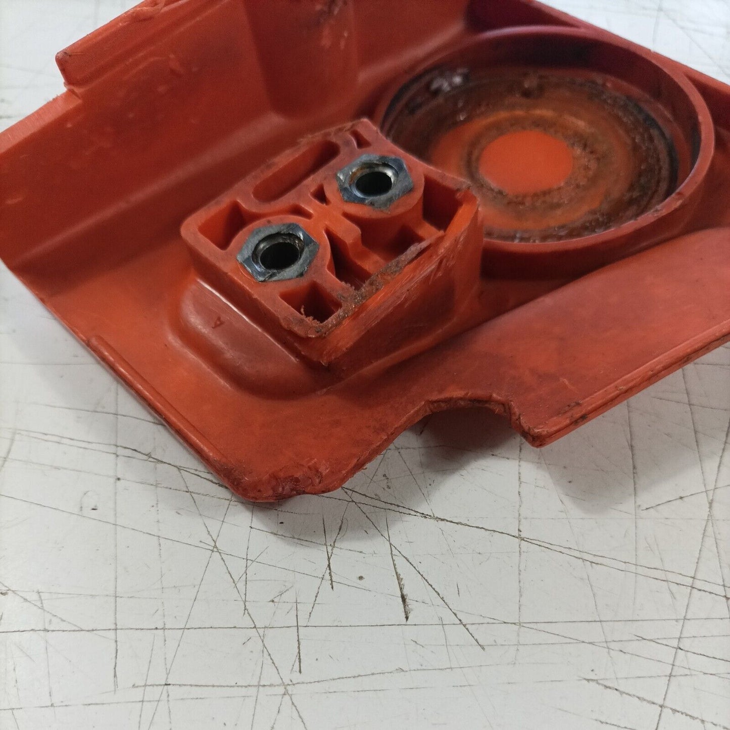 MOTOSEGA OLEOMAC 240 CARTER coperchio FRIZIONE TRASMISSIONE CATENA ricambi usati