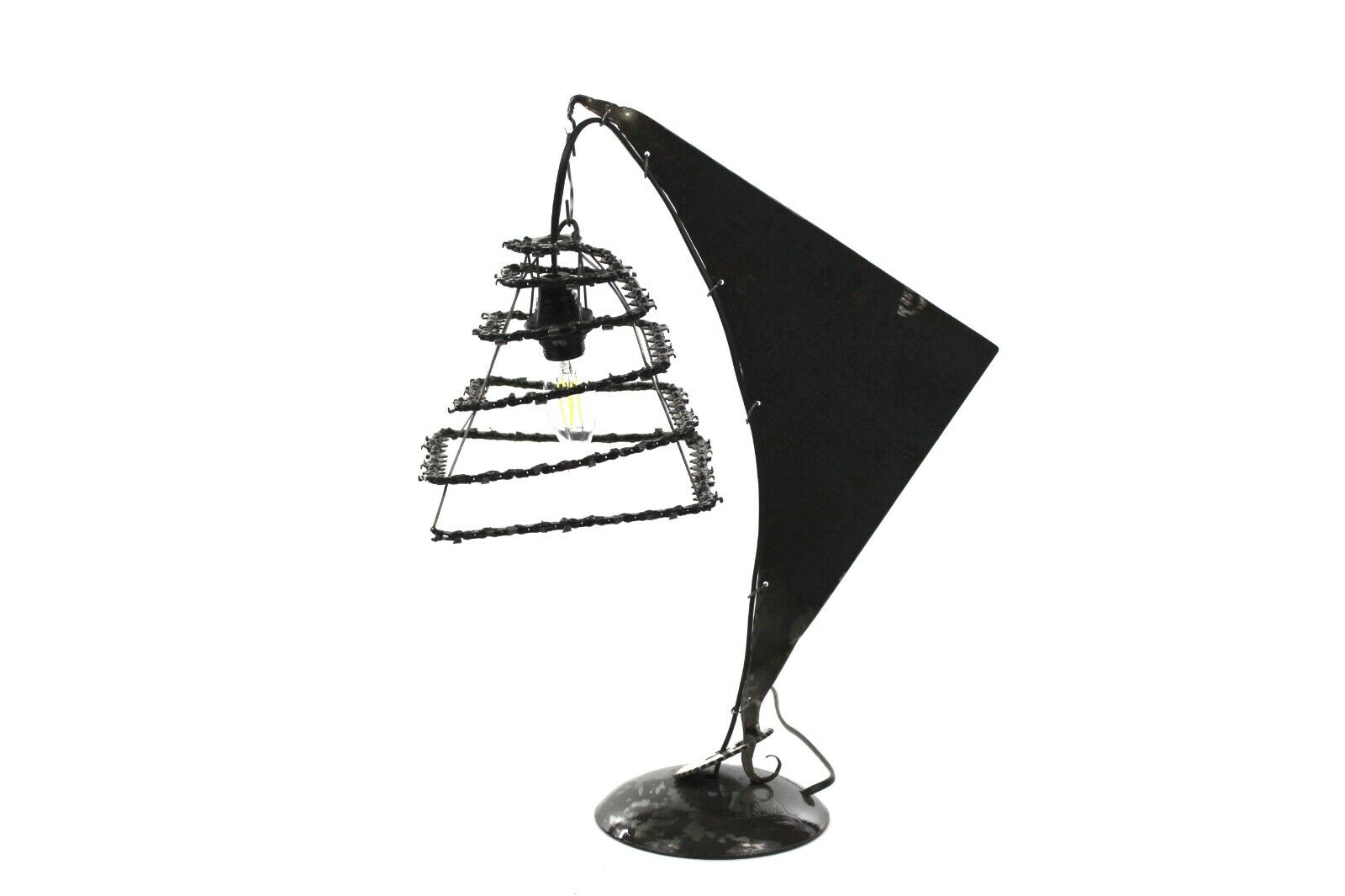 lampada da scrivania tavolo ARTIGIANALE comodino per camera da letto in metallo