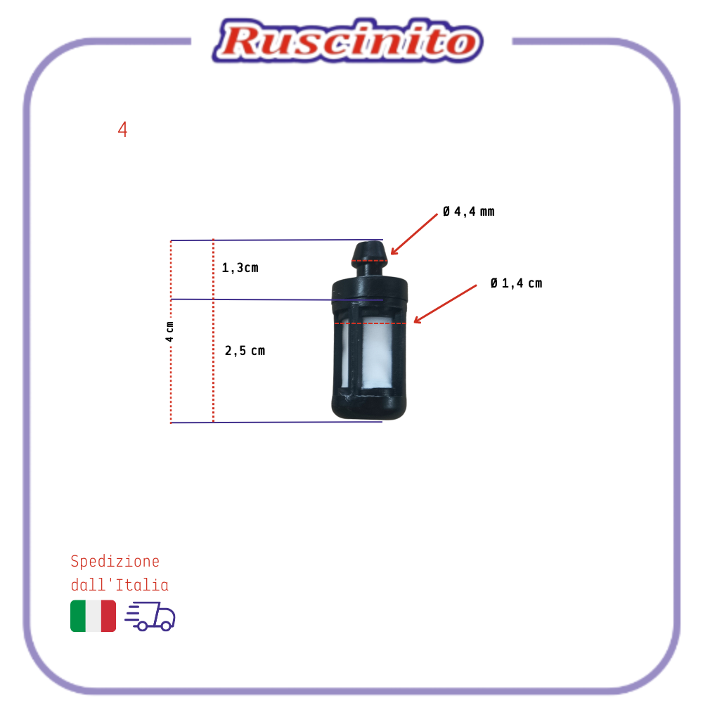 FILTRO benzina DECESPUGLIATORE motosega per filtri carburante UNIVERSALE walbro