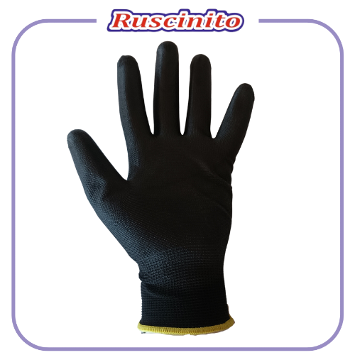 GUANTI GUANTO da LAVORO taglia taglie IN TESSUTO POLIURETANO giardinaggio neri