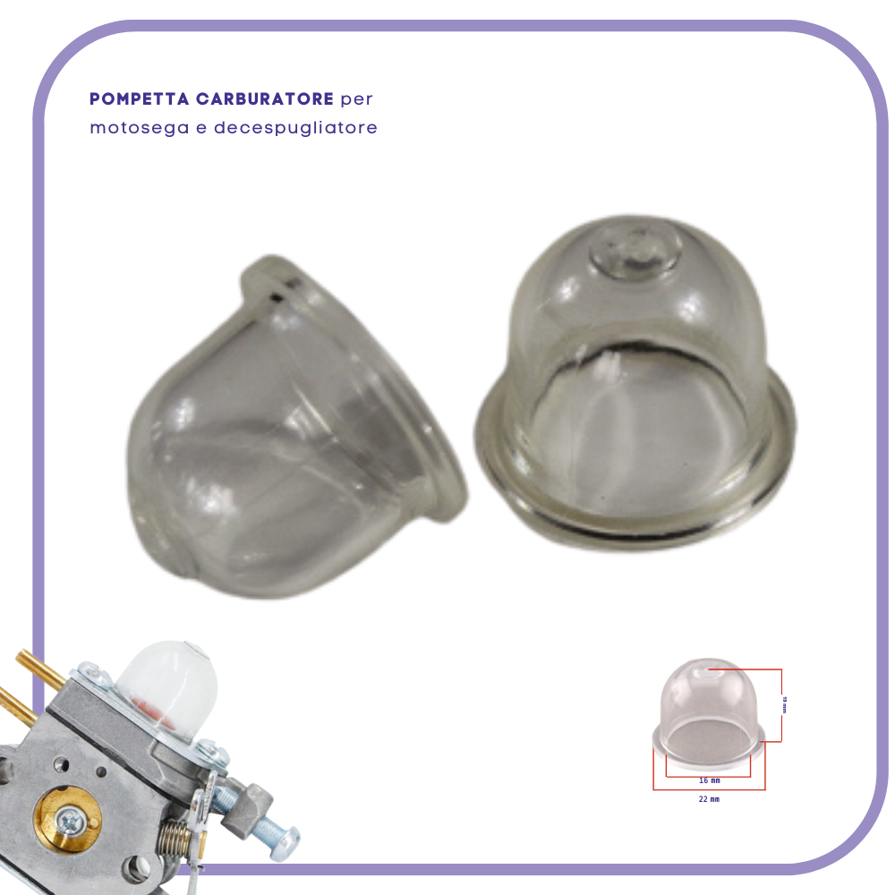 POMPETTA primer per CARBURATORE decespugliatore e tagliaerba ECHO STIHL tosaerba
