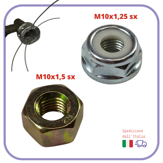 ricambi DADO bullone TESTINA dadi m10x1.50 sx m10x1.25 dadi filettatura SINISTRA