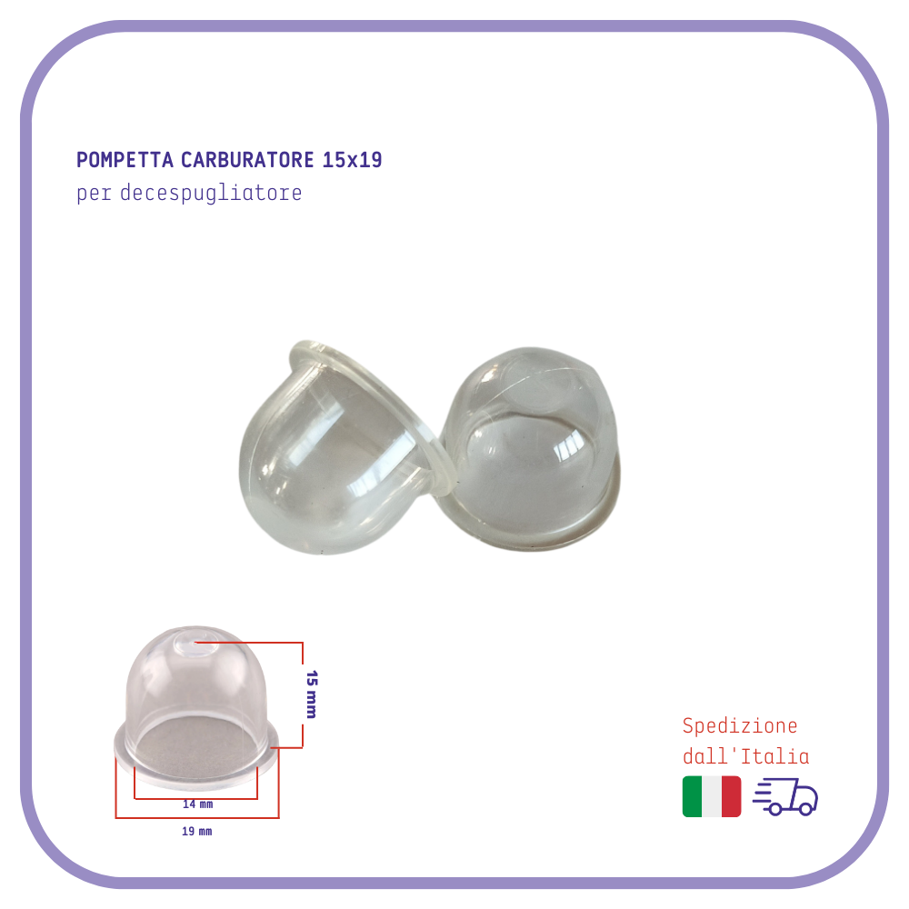 PRIMER POMPETTA carburante e benzina KIT CARBURATORE walbro per DECESPUGLIATORE