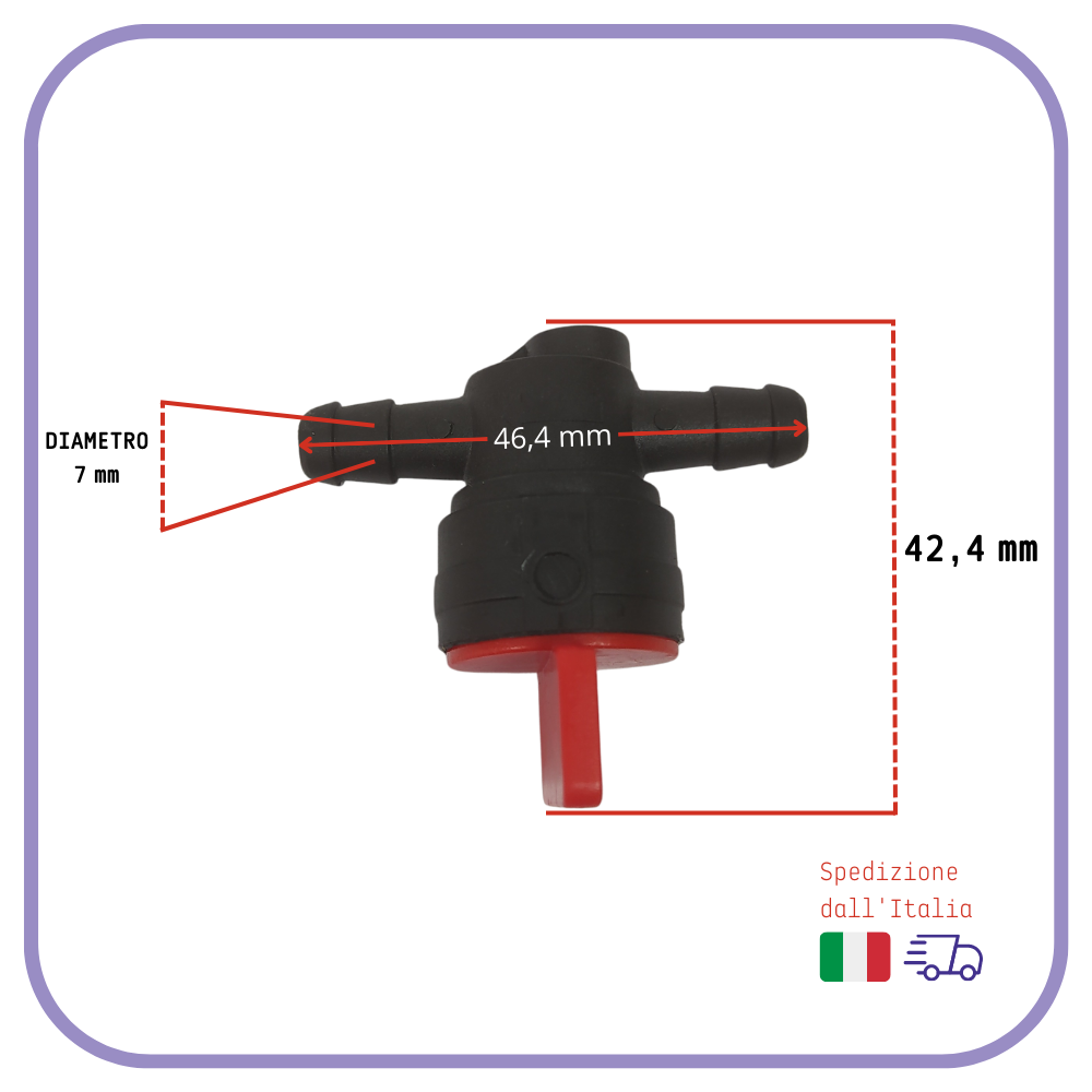 Ricambio RUBINETTO SERBATOIO CARBURANTE benzina per generatore 8 mm universale