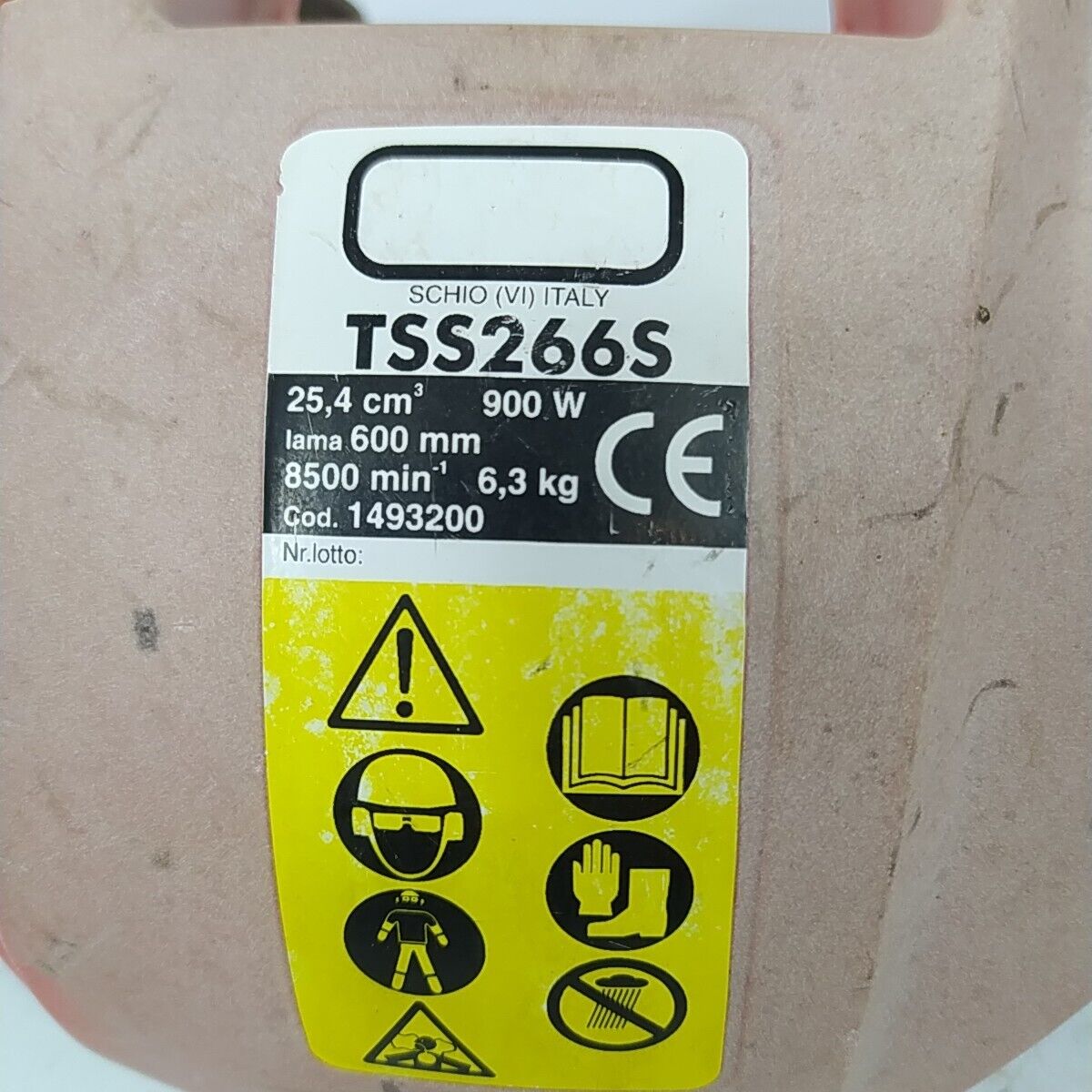 COPRI coperchio MOTORE E MARMITTA PER TAGLIASIEPE VALEX TSS266S ricambi usati