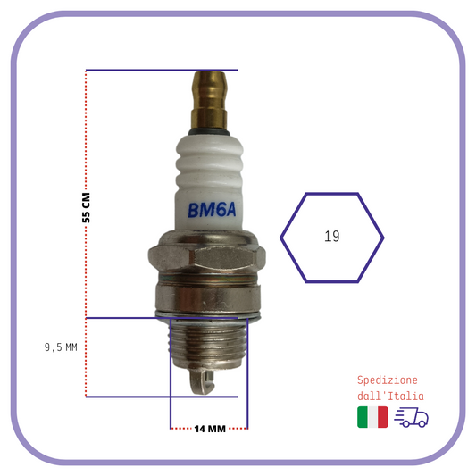 Ricambio CANDELA BM6A accensione per motosega decespugliatore taglia erba siepe
