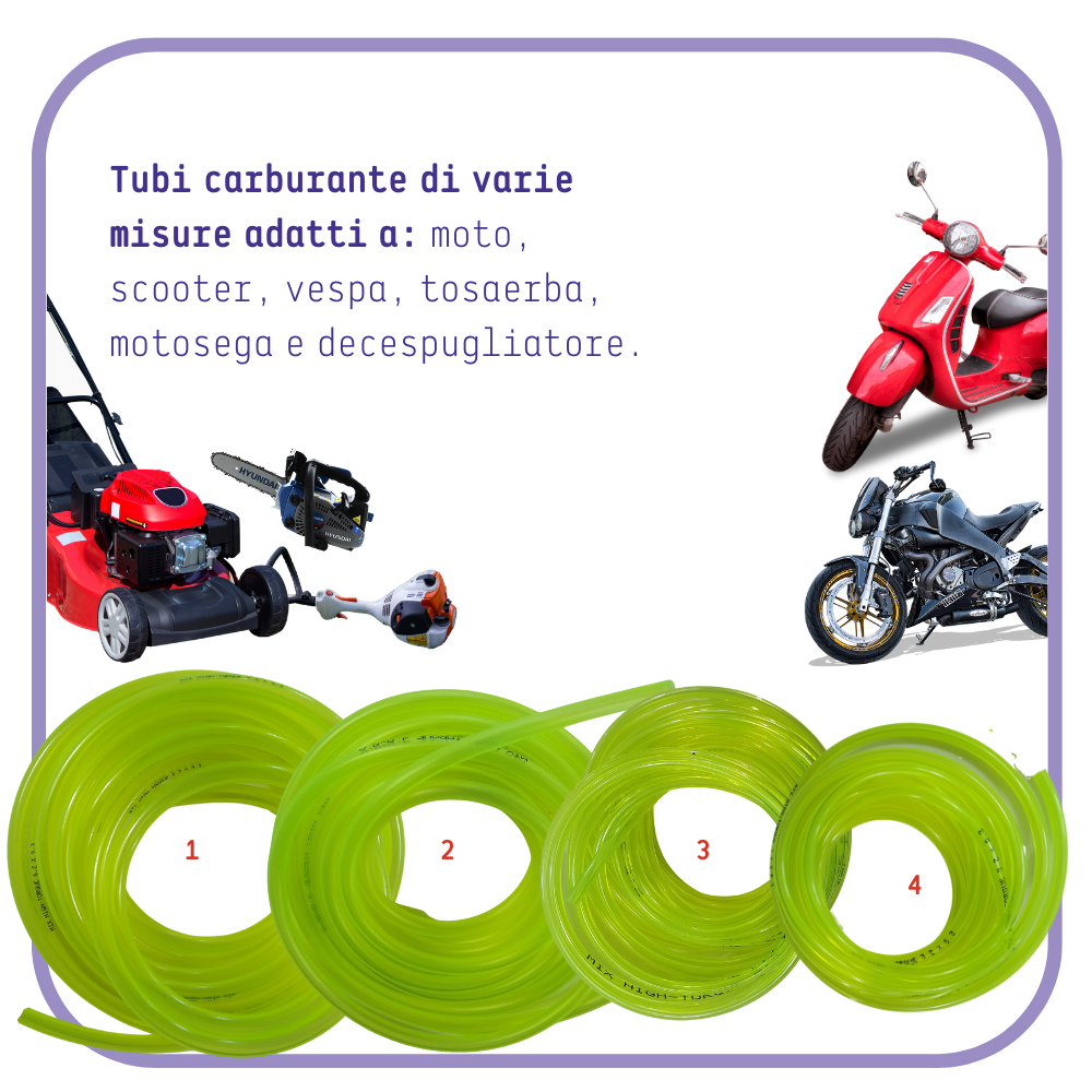 TUBO tubi benzina CARBURANTE sfiato CARBURATORE per motosega decespugliatore