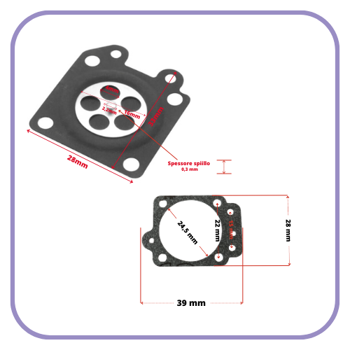 KIT RIPARAZIONI SOSTITUZ MEMBRANE CARBURATORE WALBRO DECESPUGLIATORE TAGLIASIEPE