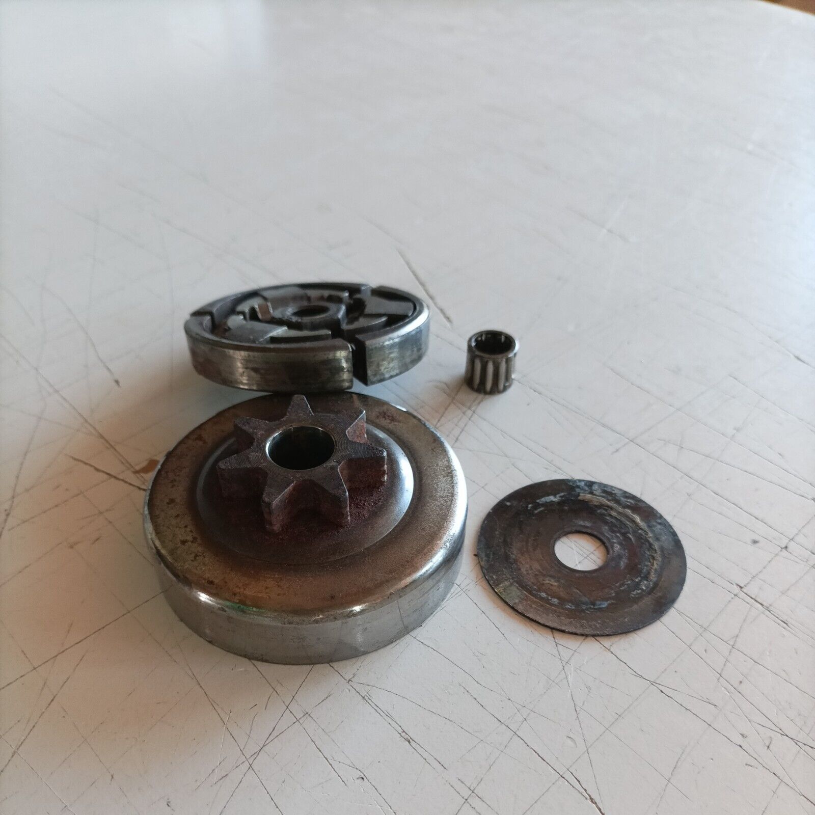 MOTOSEGA OLEO MAC 350 A SUPER CAMPANA E FRIZIONE COMPLETI ricambi usati