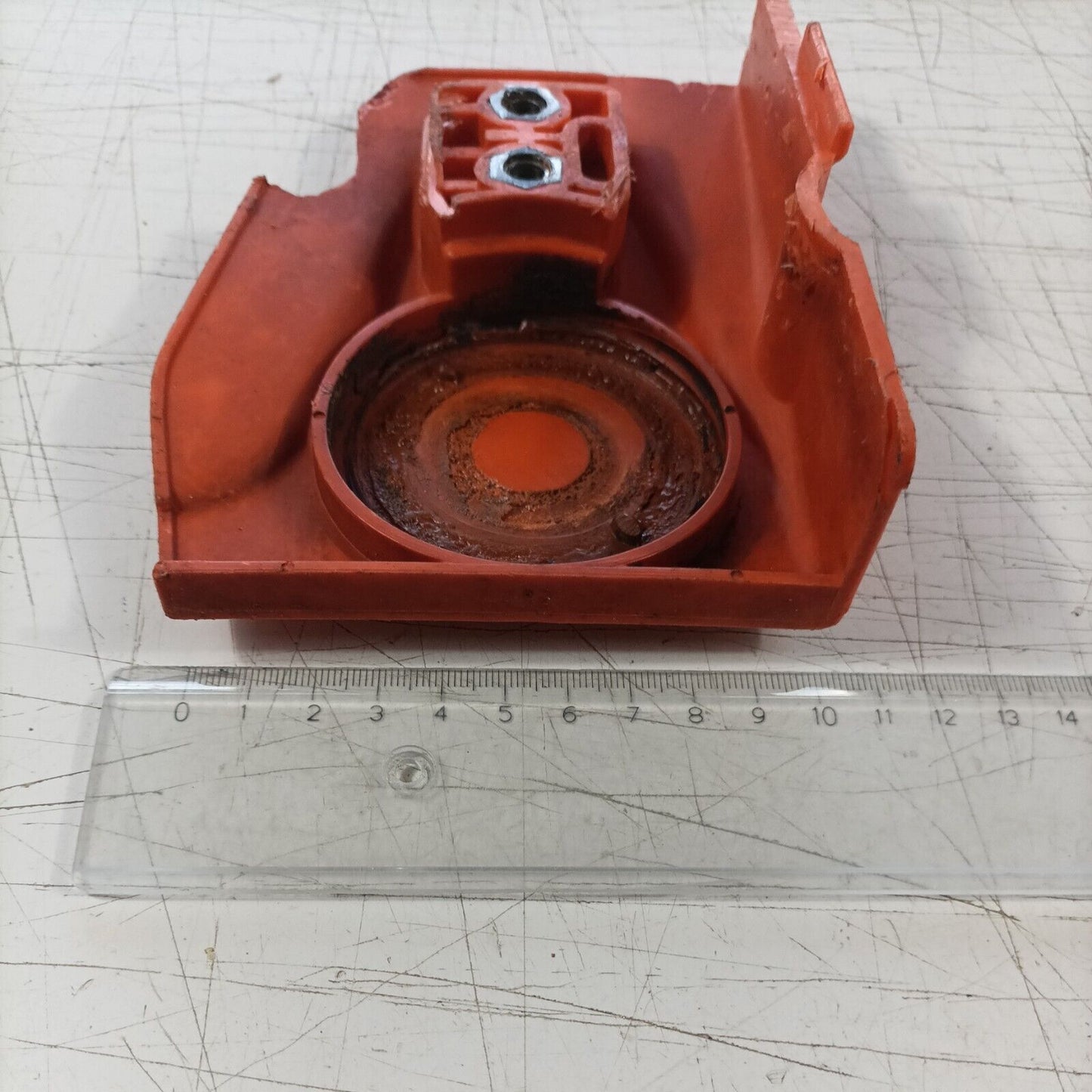 MOTOSEGA OLEOMAC 240 CARTER coperchio FRIZIONE TRASMISSIONE CATENA ricambi usati