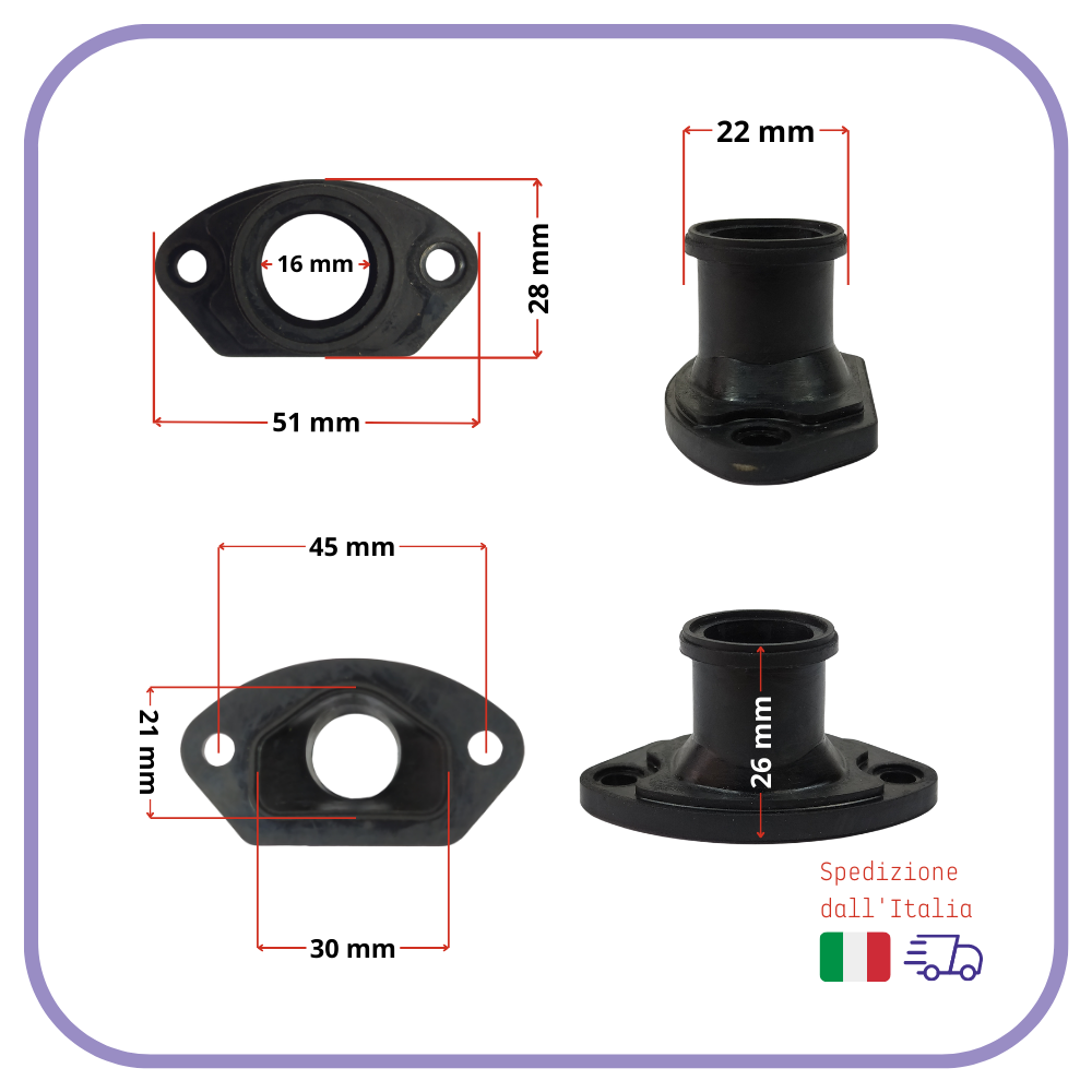 COLLETTORE di aspirazione carburatore per MOTOSEGA raccordo 45 52 58 cc cinese