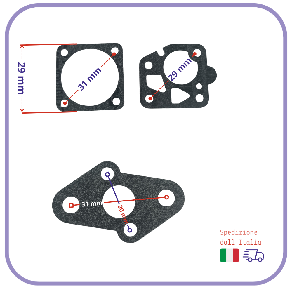 KIT MEMBRANE e guarnizione per carburatore KAWASAKI POULAN SHINDAIWA