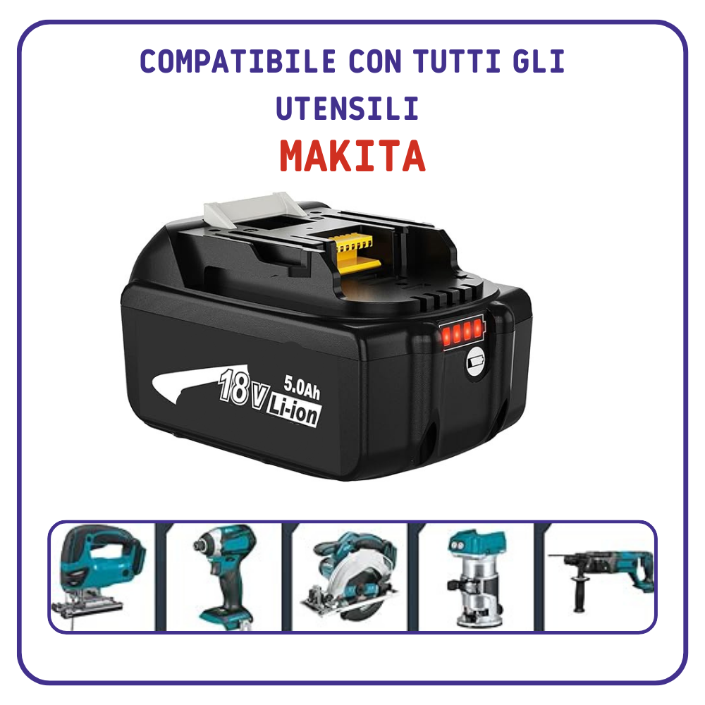 batterie BATTERIA per MAKITA 18V 5h 5AH NON ORIGINALE trapano e avvitatore