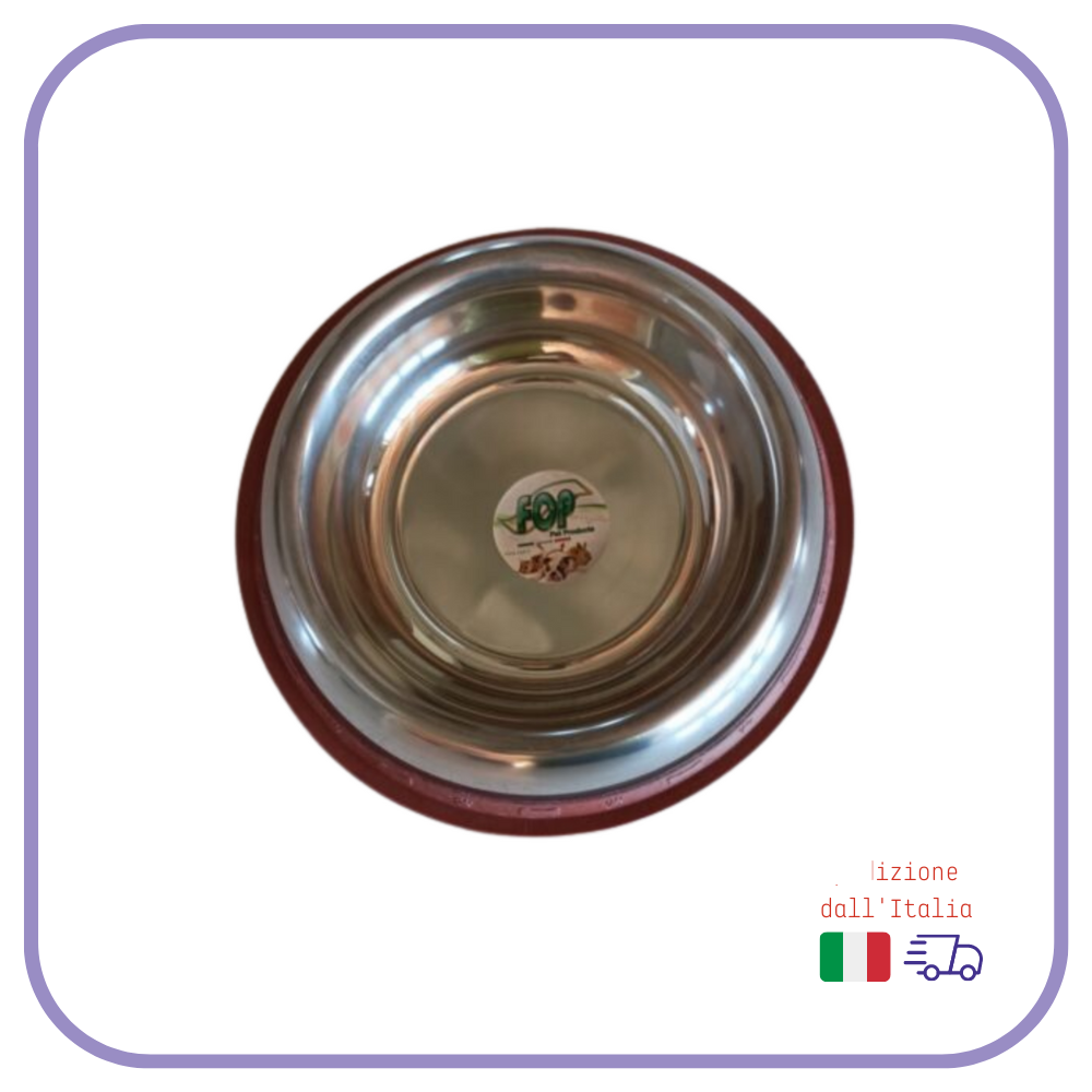 Mangiatoia CIOTOLA argento per animali cani gatti DIAMETRO 26 cm antiscivolo