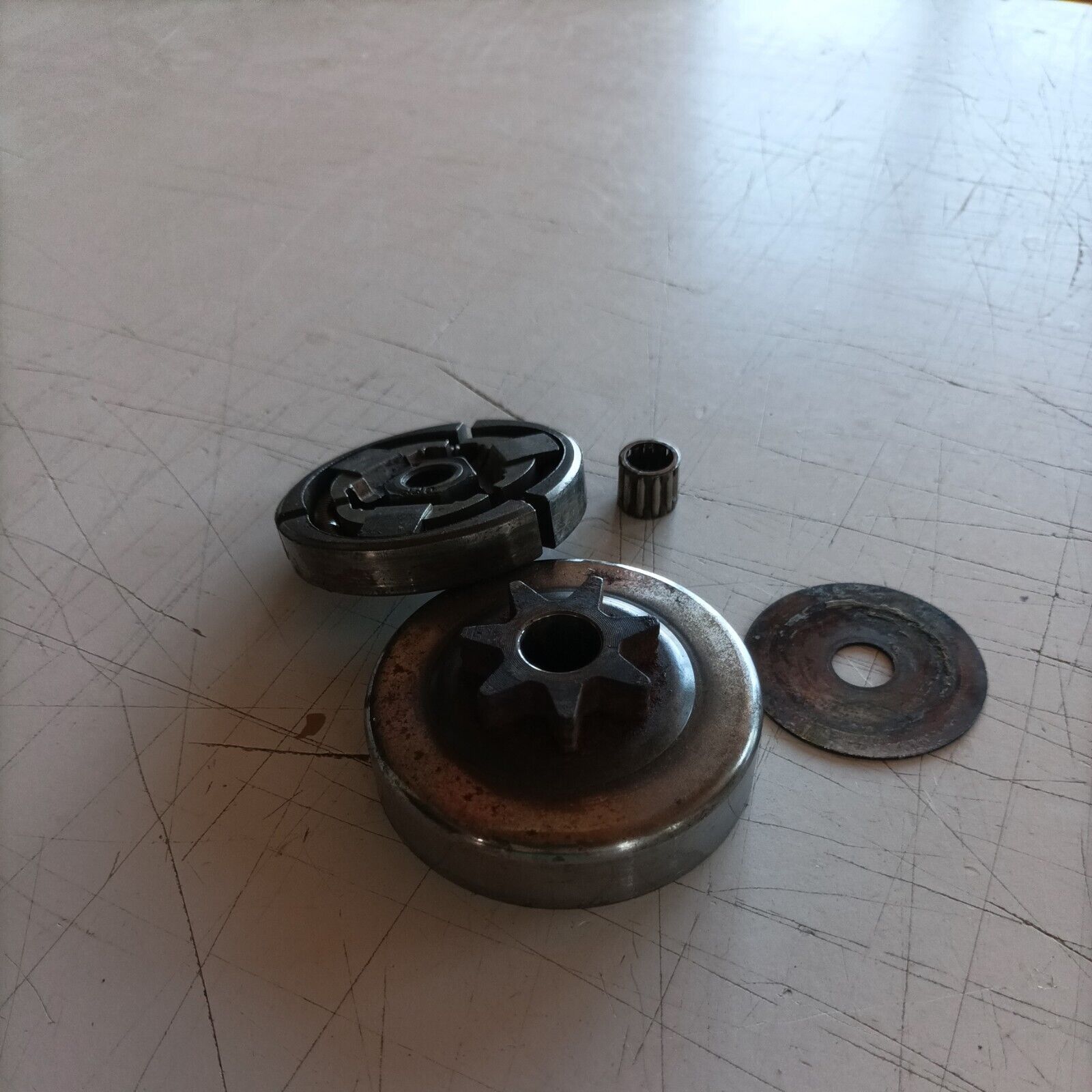 MOTOSEGA OLEO MAC 350 A SUPER CAMPANA E FRIZIONE COMPLETI ricambi usati