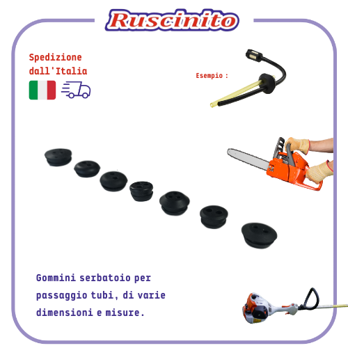 gommino PASSATUBI tubi SERBATOIO carburante per motosega decespugliatore taglia