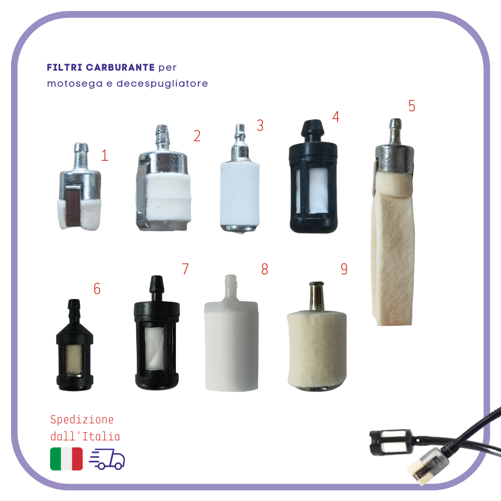 filtri miscela benzina carburante per motosega decespugliatore husqvarna walbro