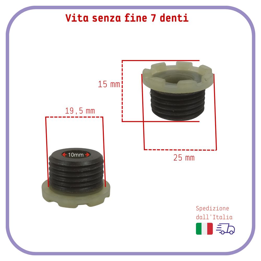 ingranaggio VITA SENZA FINE 6 7 DENTI pompa olio per motosega ECHO Cs SHINDAIWA