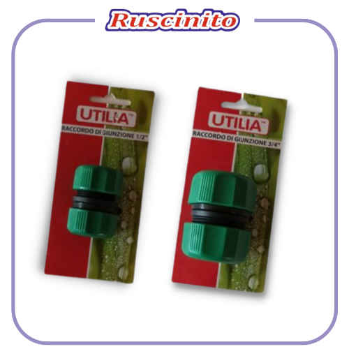 raccordo giunzione Collegamento per TUBI ACQUA per tubo IN GOMMA MISURE 1/2  3/4