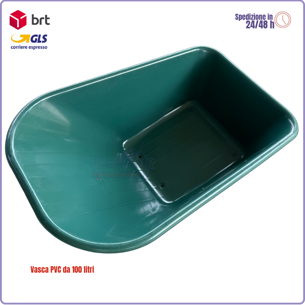 Cesto para carretilla de PVC verde 100 litros 100x62x34 cm