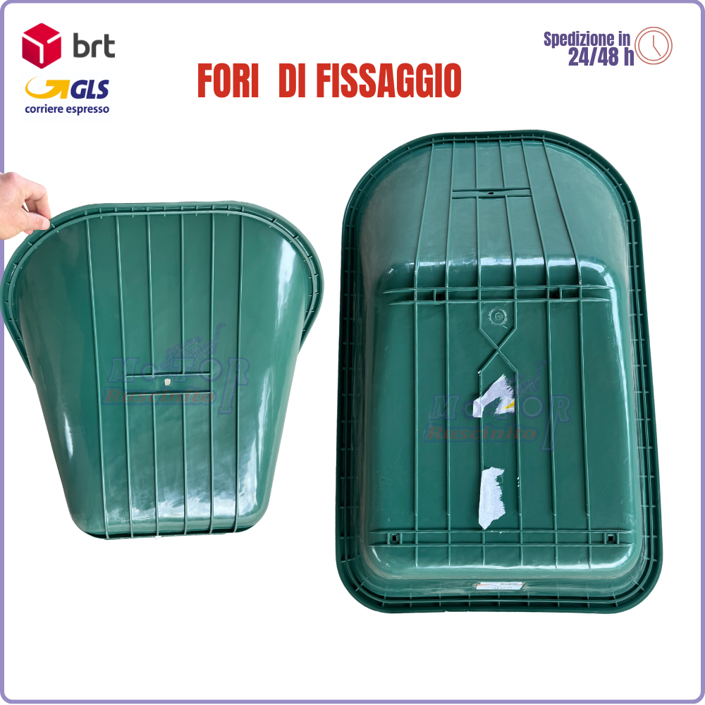 Cesto para carretilla de PVC verde 100 litros 100x62x34 cm
