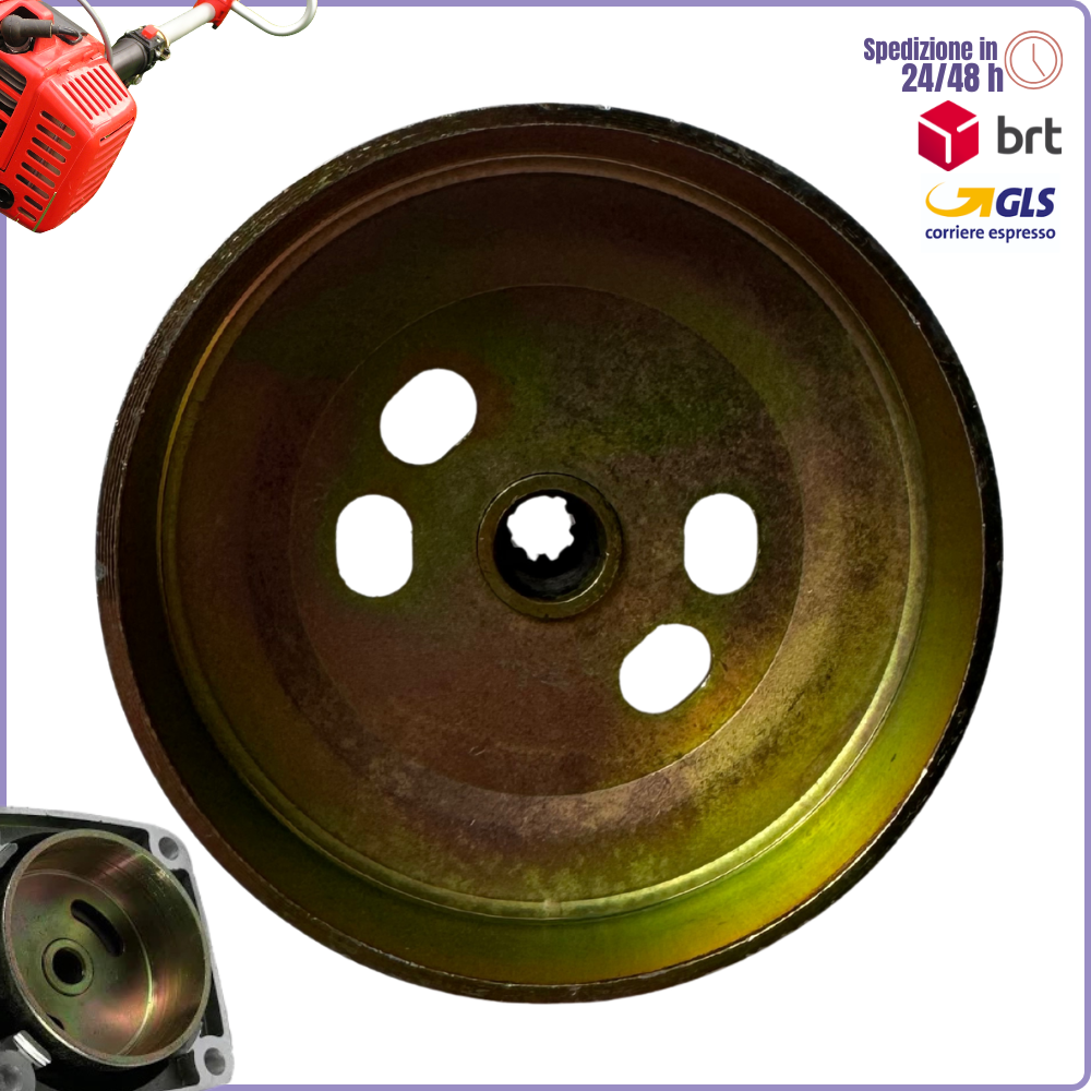 Campana Frizione 9 Denti per Decespugliatore 45cc–52cc | Innesto asta 9 denti | Ø int. 78 / Ø est. 82